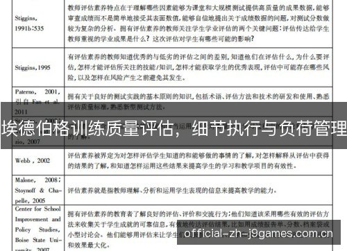 埃德伯格训练质量评估，细节执行与负荷管理